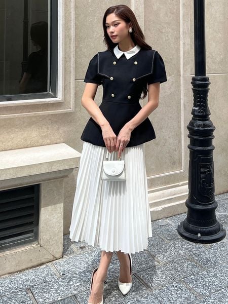 Áo kiểu peplum tay ngắn - A2596