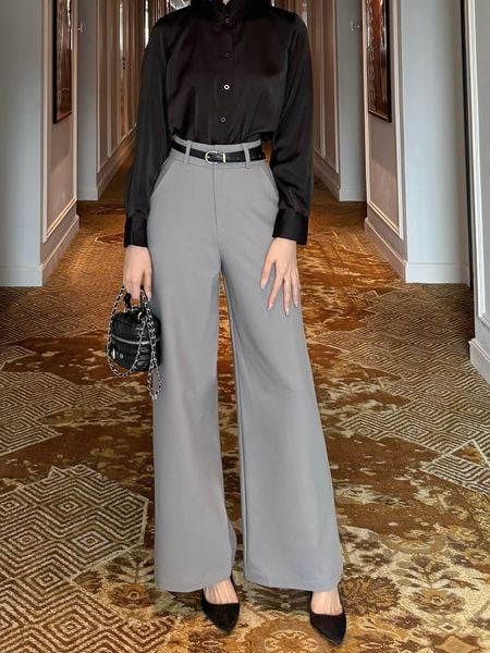 Quần suông công sở lưng cao - TK01