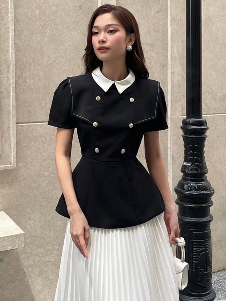 Áo kiểu peplum tay ngắn - A2596