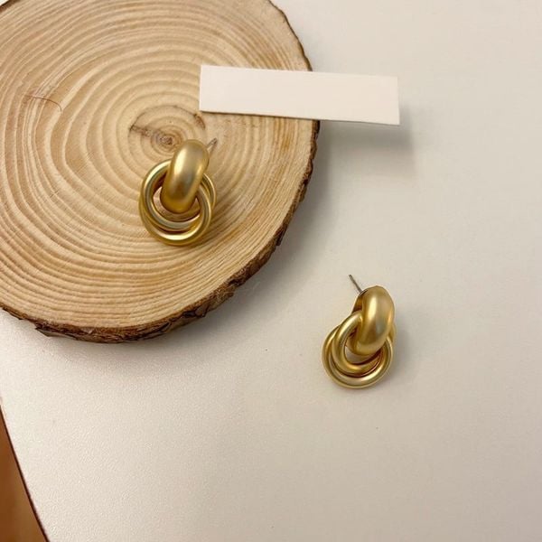  Bông tai nữ hai vòng tròn-E09 