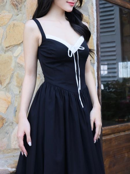 Full dáng Đầm dài dạo phố thắt nơ D4453A