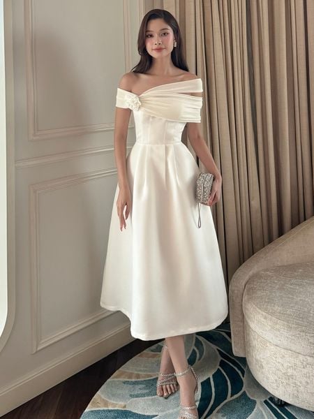 Đầm dự tiệc dài xòe trễ vai - D4010A