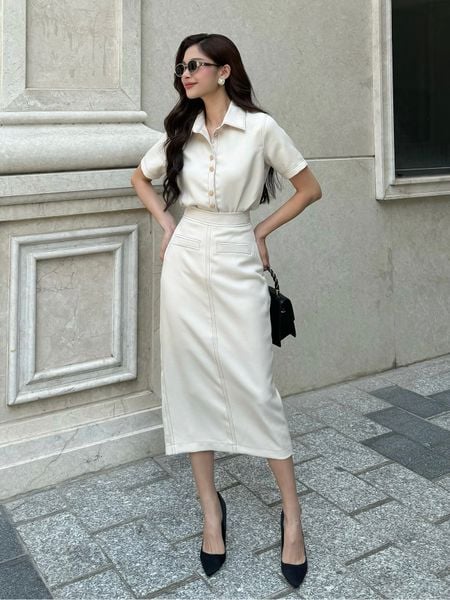  Set áo sơ mi phối chân váy - K3265 