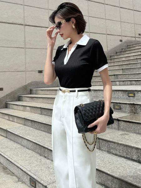 Người mẫu mặc Áo thun polo tay ngắn - A4033A