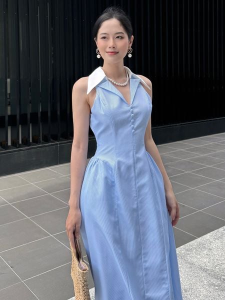 Đầm dài xòe sát nách - D3980T