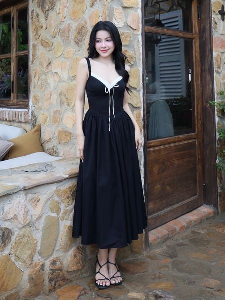 Full dáng Đầm dài dạo phố thắt nơ D4453A