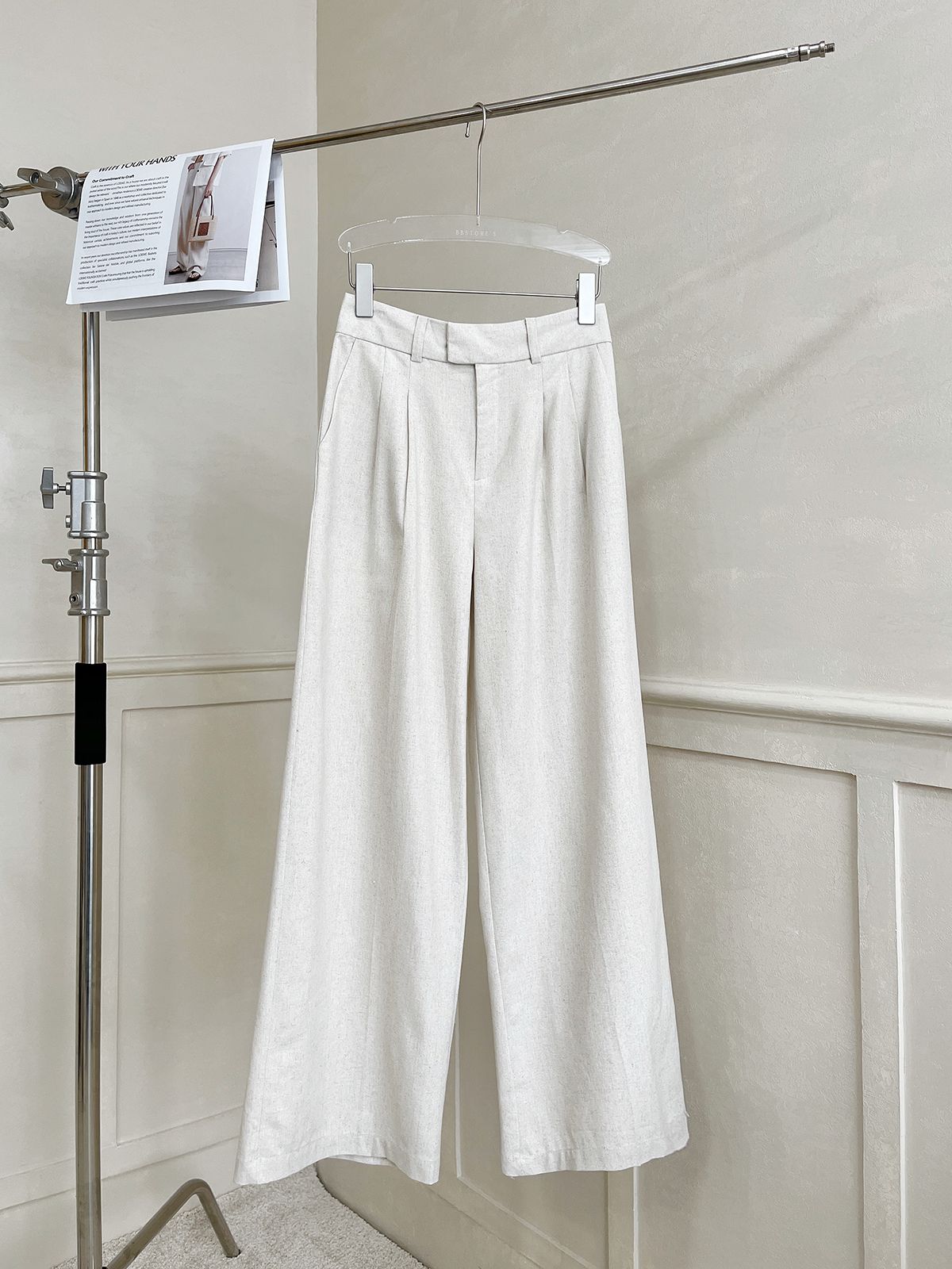  Quần linen xếp ly ống suông-Q2119 