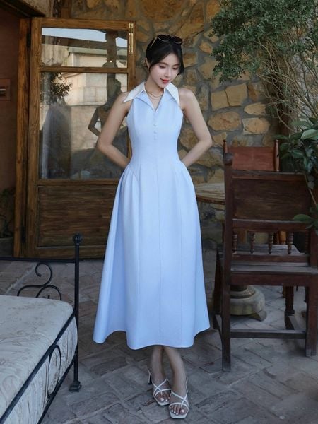 Đầm dài xòe sát nách - D3980T