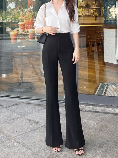 Mặt trước của Quần dài ống loe công sở - Q2141 màu nâu tây