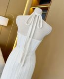  Đầm thun dệt kim cổ yếm (kèm sẵn tag cài) -D3380 