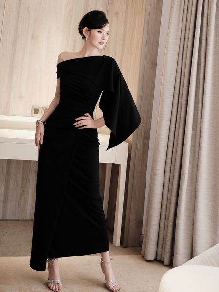 Đầm trễ vai chất liệu thun thoáng mát – D4334B