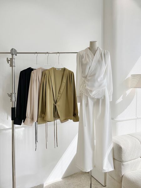  Sơ mi cổ bẻ đắp chéo vạt-A2338 