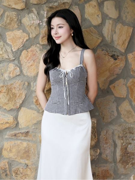 Trực diện Áo kiểu 2 dây dạo phố thắt nơ A4447T