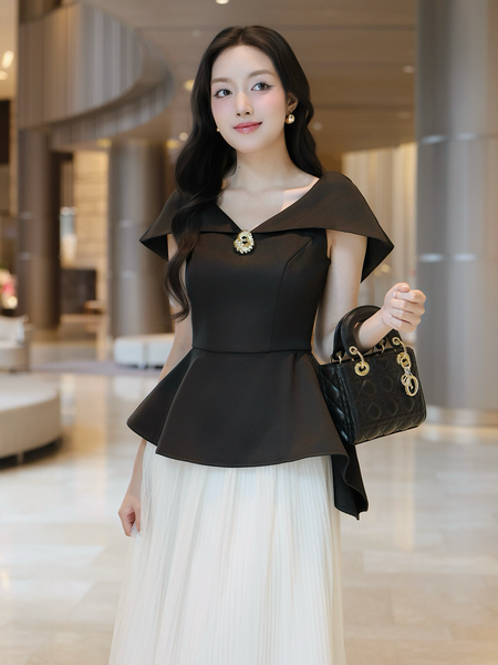 Trực diện mẫu 1 Áo kiểu tiệc peplum A4437B