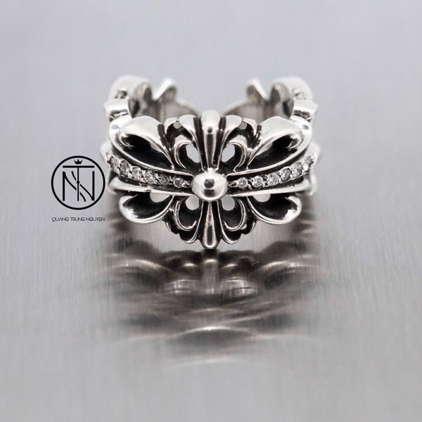 chrome hearts double floral ring chrome hearts double floral ring