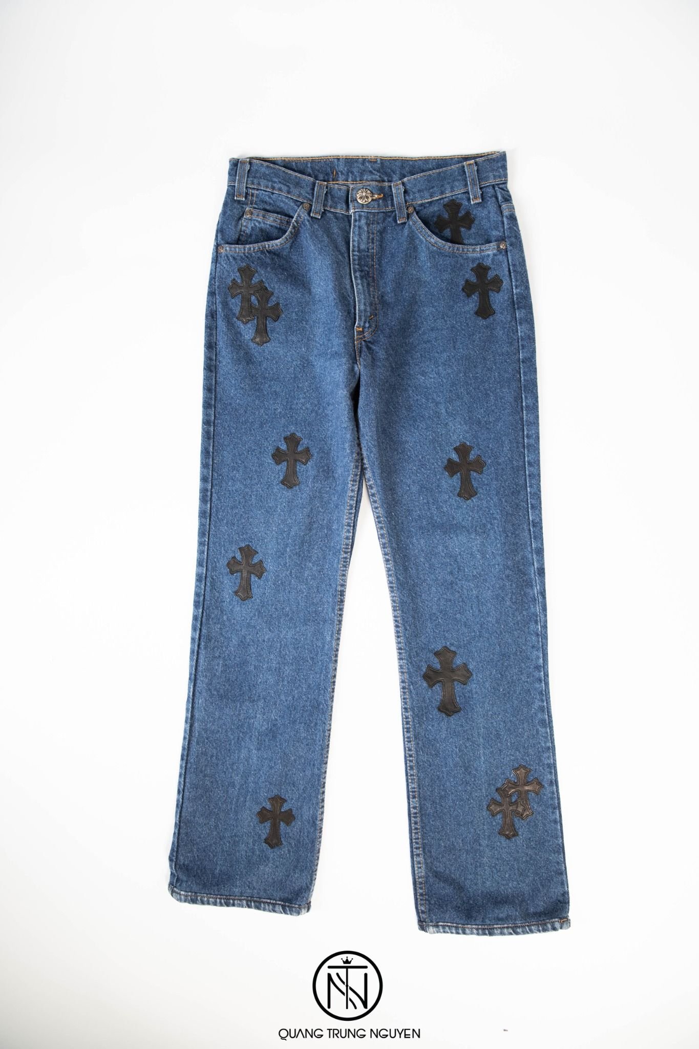 Quần Chrome Hearts x Levi's jeans 20 cross leather patches – QTN