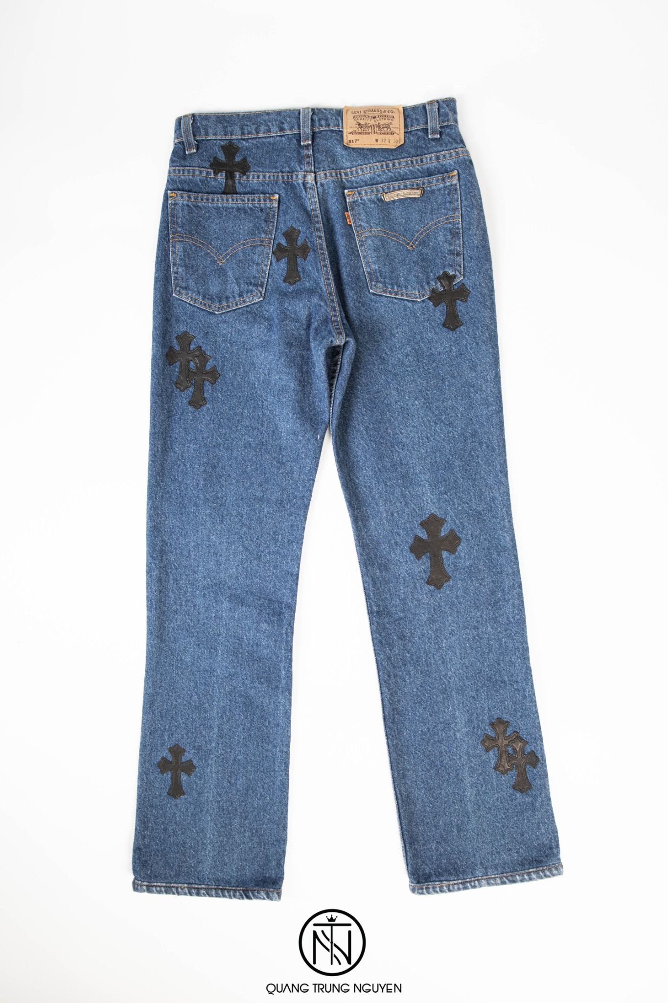 Quần Chrome Hearts x Levi's jeans 20 cross leather patches – QTN