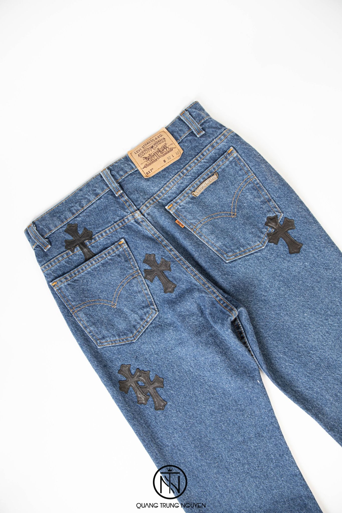 Quần Chrome Hearts x Levi's jeans 20 cross leather patches – QTN