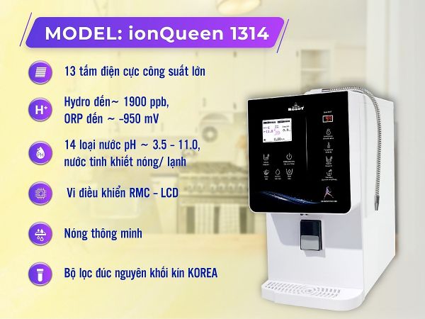Lọc Nước Robot iON Kiềm Nóng - Lạnh IONQUEEN 1314