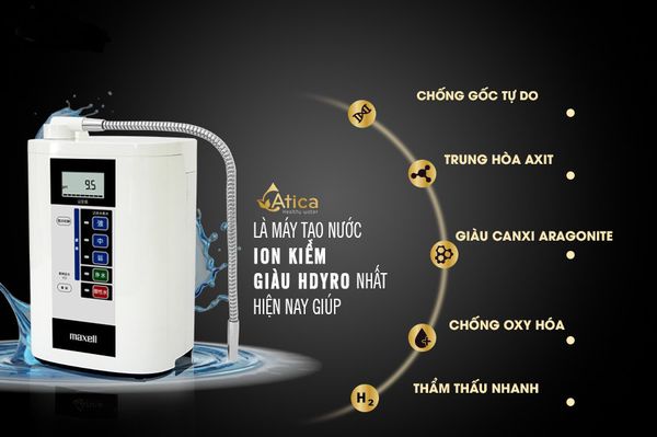 Máy Lọc Nước Ion Kiềm Giàu Hydro Atica Maxell MHY-AWS5