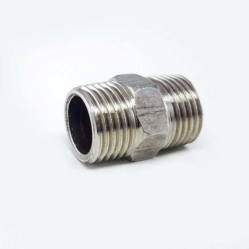 Nối Hai Đầu INOX 21 Ren Ngoài Ra 21 Ren Ngoài