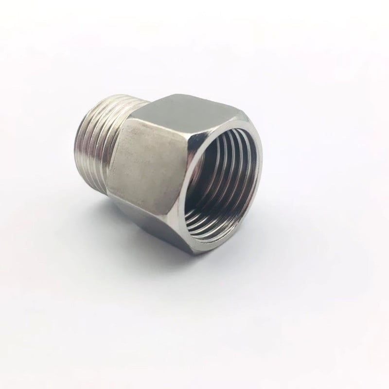 Nối Hai Đầu INOX 21 Ren Ngoài Ra 27 Ren Trong