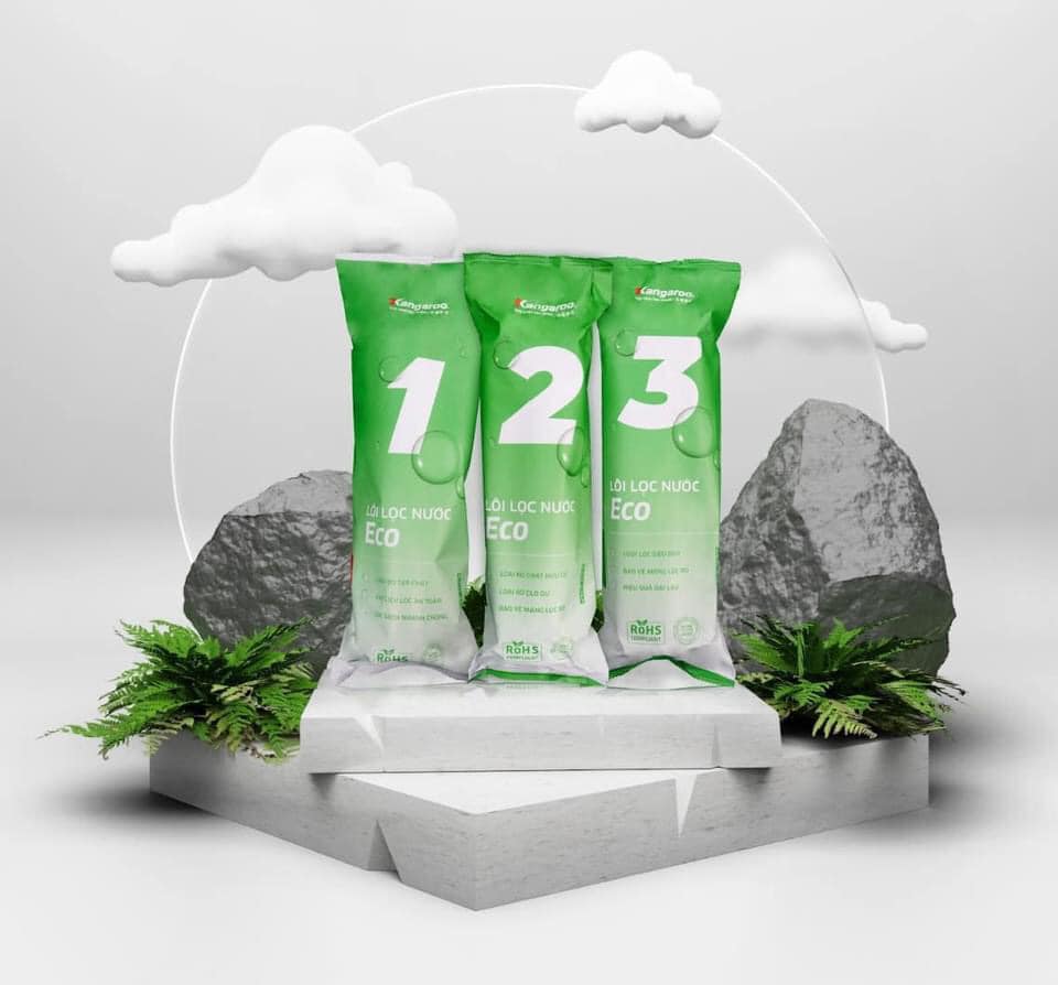 Bộ Lõi Lọc Thô Kangaroo 123 ECO Chính Hãng