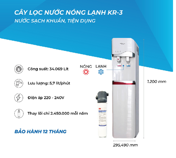 Máy Lọc Nước Nóng Lạnh 3M KR3-2V