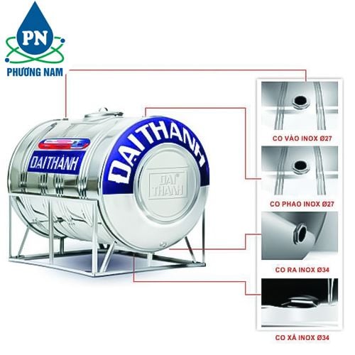 Bồn Nước Inox 2000 lít Đại Thành Ngang