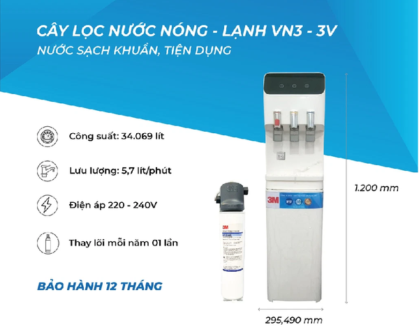 Máy Lọc Nước Nóng Lạnh 3M VN3-3V