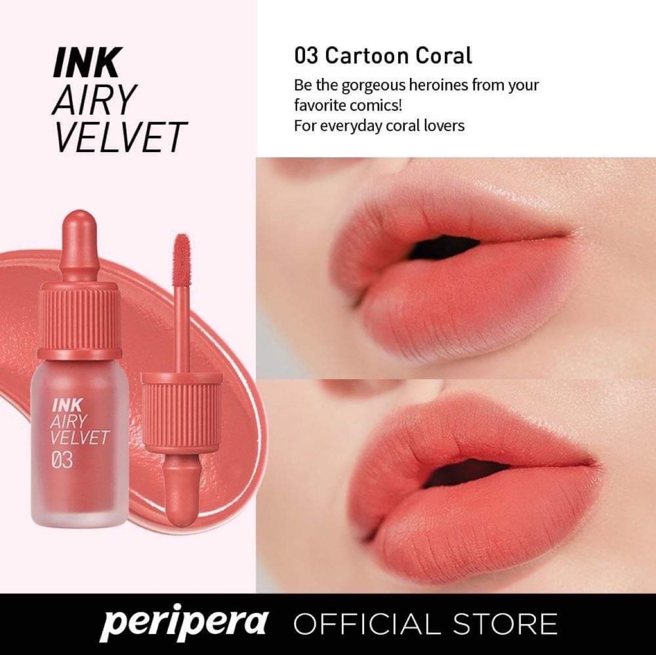  Ink Airy Velvet bộ sưu tập son kem lì thương hiệu Peripera (Hàn Quốc) 