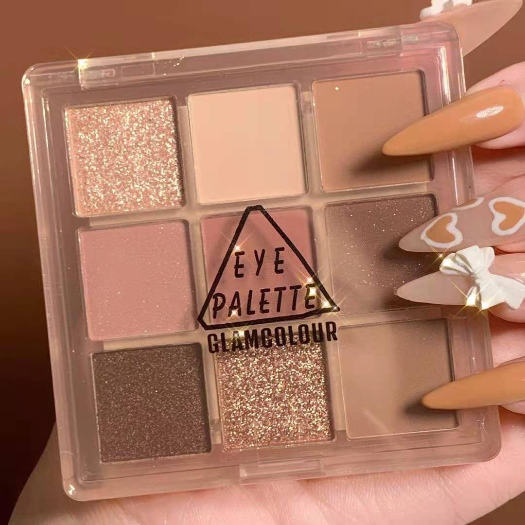  PHẤN MẮT 9 Ô MÀU HỒNG ĐẤT GLAMCOLOUR 