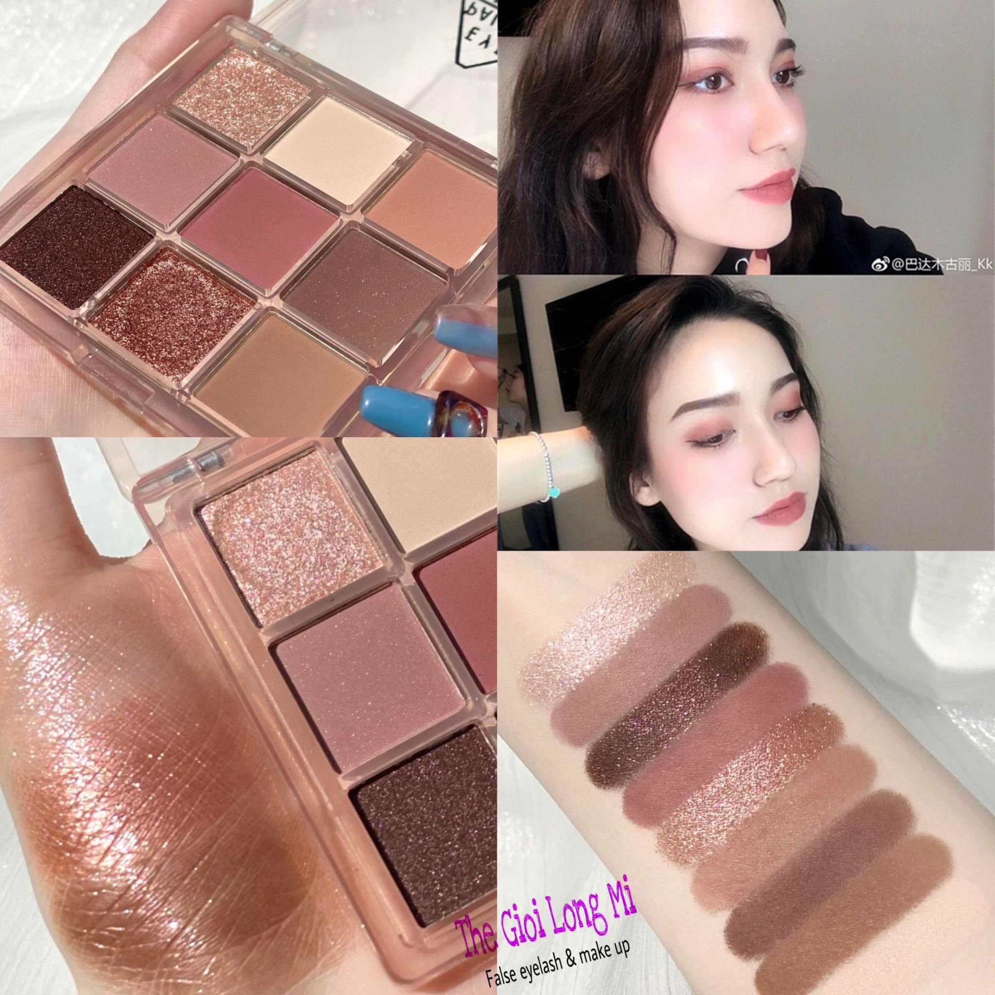  PHẤN MẮT 9 Ô MÀU HỒNG ĐẤT GLAMCOLOUR 