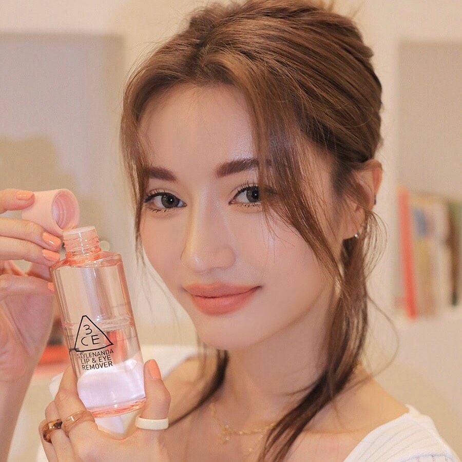  3CE TẨY TRANG DẦU CHO MẮT VÀ MÔI MÀU HỒNG 
