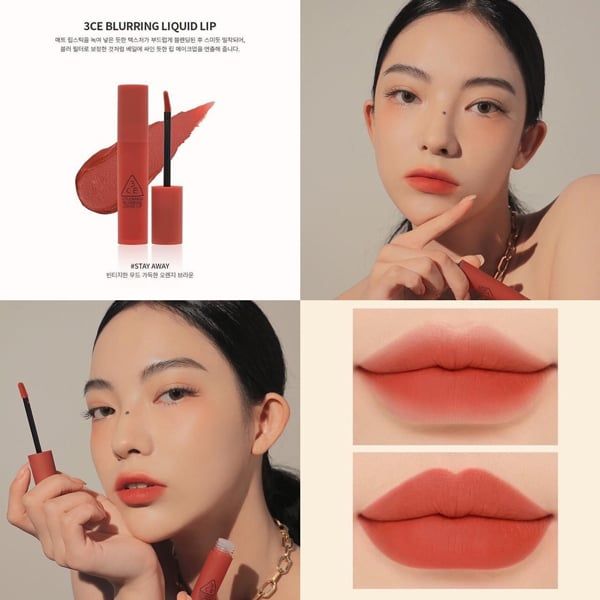  Blurring Liquid Lip bộ sưu tập son kem 3CE Stylenanda 