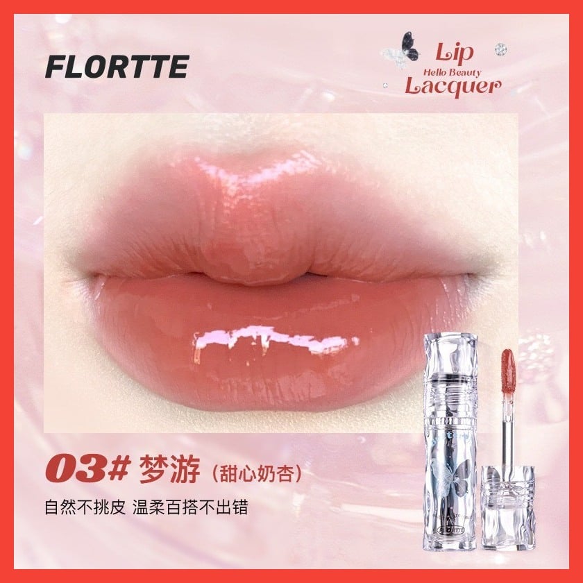 Florite son kem dưỡng ẩm, tạo bóng căng mịn cho đôi môi gợi cảm thương hiệu Butterfly (màu #03)