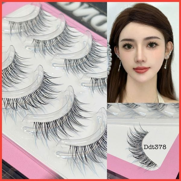  Ddt378 hộp lông mi giả viền gân trong 5 cặp thương hiệu Mi Oanh 