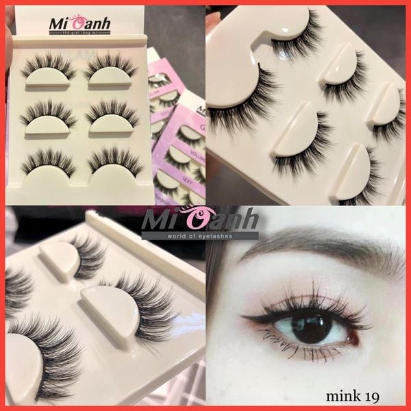  Mink 19 Hộp lông mi lông chồn 3 cặp thương hiệu Mi Oanh 