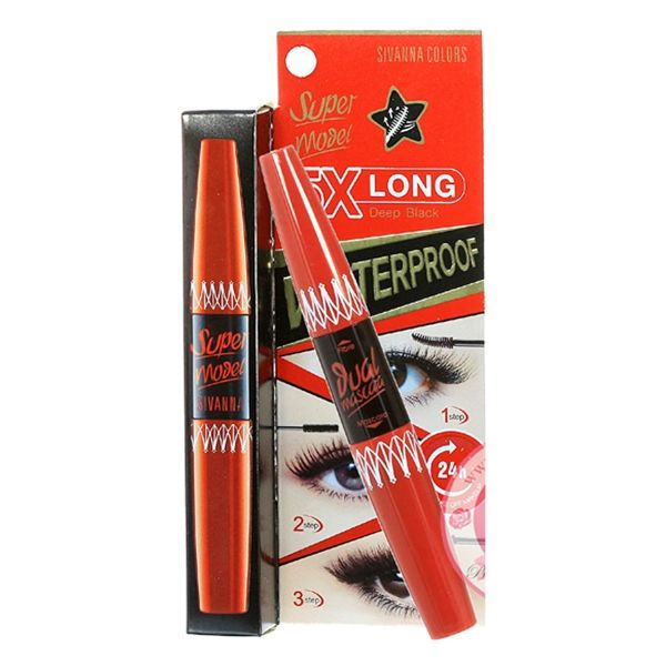  5X super model mascara chuốt mi thần thánh kéo sợi mi siêu dài thương hiệu Sivanna Colors (Thái Lan) 