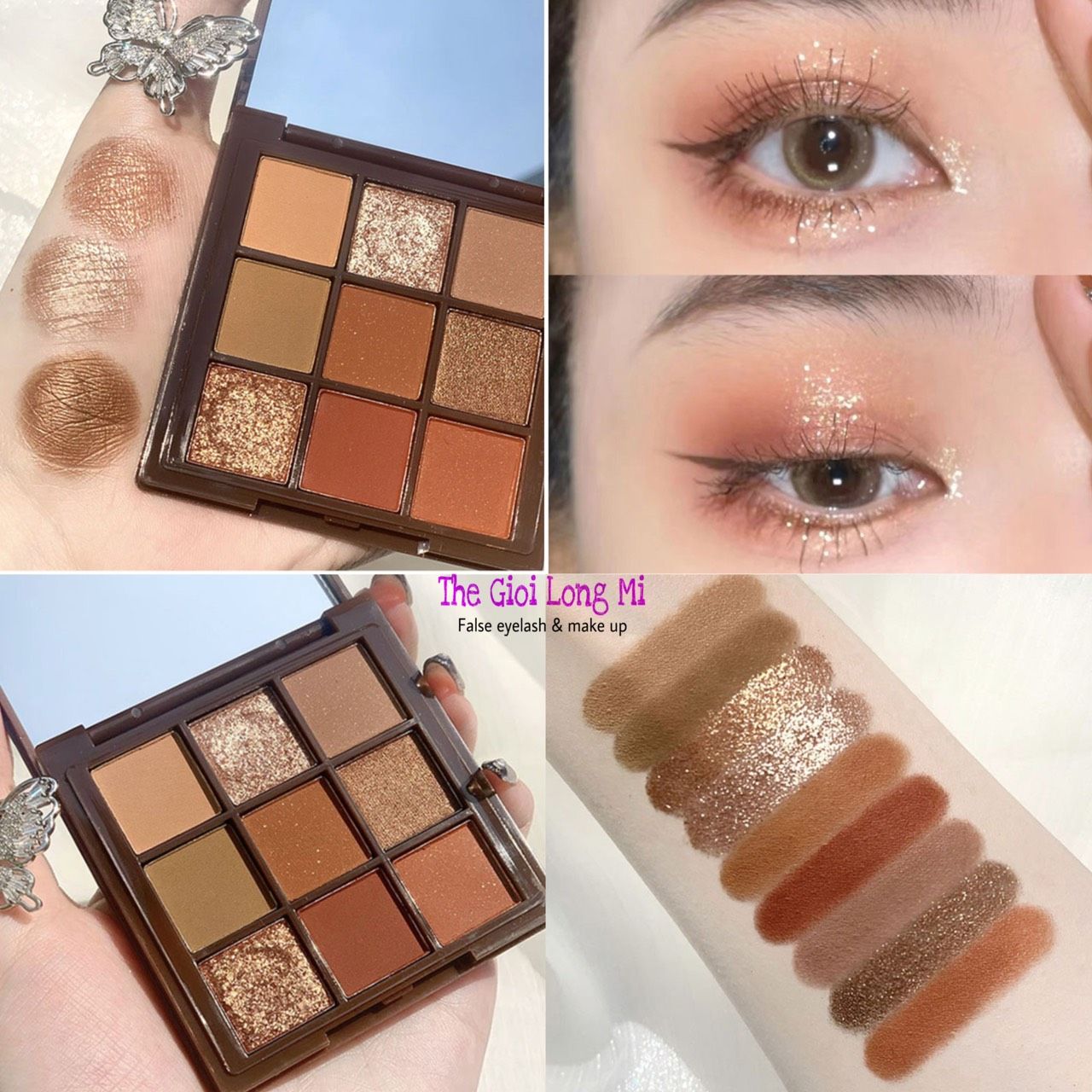  BROWN ORANGE HỘP PHẤN MẮT 9 Ô TATI BEAUTY 