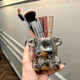  Ly đựng cọ bằng đá màu bạc hình chú gấu cute 