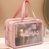  Washbag túi đựng mỹ phẩm 2 ngăn siêu rộng chất liệu pvc trong suốt chống thấm nước (21cm x 31cm x 15cm) 