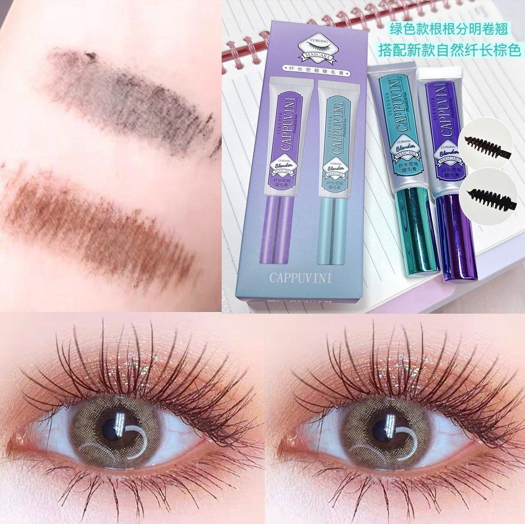  Slender set 2 cây mascara nâu và đen vô cùng tiện lợi cho các nàng đến từ thương hiệu Cappuvini 