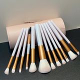  Bộ cọ trang điểm lon hồng lông trắng 12 cây 