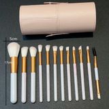  Bộ cọ trang điểm lon hồng lông trắng 12 cây 