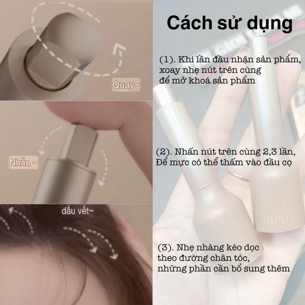  Hanjilian thỏi nhuộm chân mày & phủ tóc thưa 