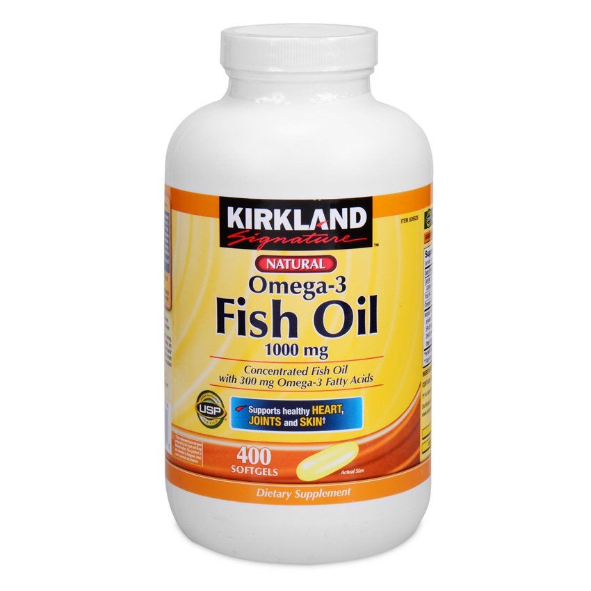 Dầu cá Kirkland Fish Oil Omega 3 Concentrate 1000 mg, 400 viên
