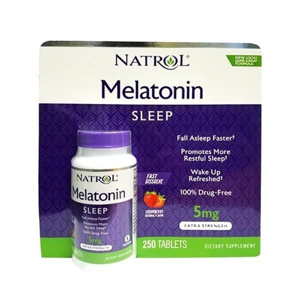  Viên uống hỗ trợ giấc ngủ Natrol Melatonin Sleep 5mg Extra Strength 250 viên 