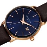  Đồng Hồ Akribos XXIV AK1064 Classic Quartz Date Sunray Dial Leather Strap Watch 