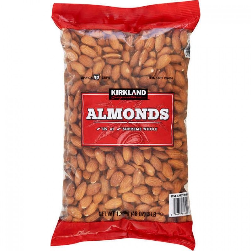  Hạt hạnh nhân Kirkland Almonds không muối 1.36kg 